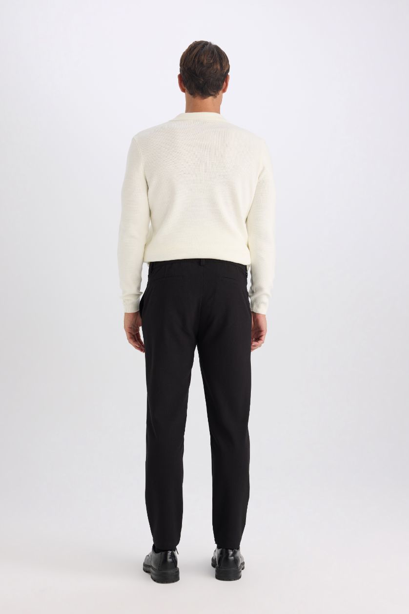 Erkek Siyah Jogger Düz Paça Her Yöne Esneyen Yazlık Kumaş Pantolon