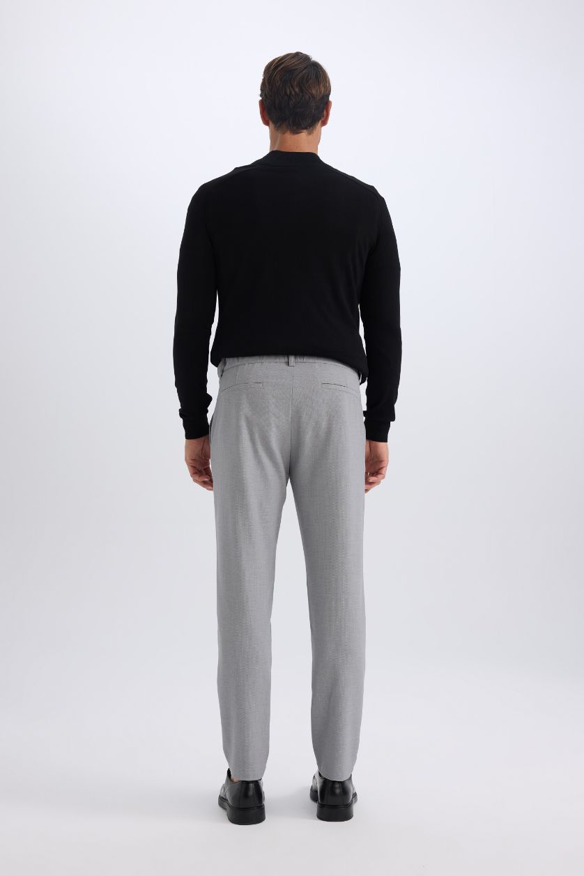 Erkek Gri Melanj Jogger Düz Paça Her Yöne Esneyen Yazlık Kumaş Pantolon