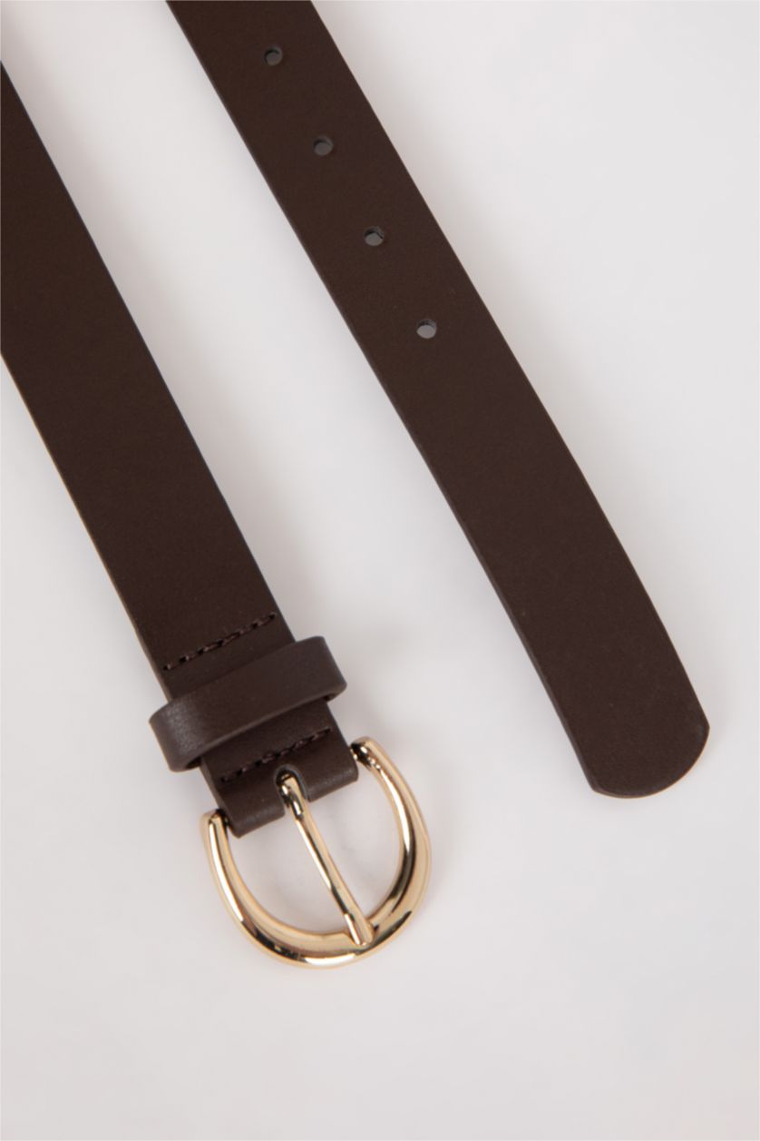 Kadın Karma Kadın Oval Toka Suni Deri 2'li Jean Kemeri