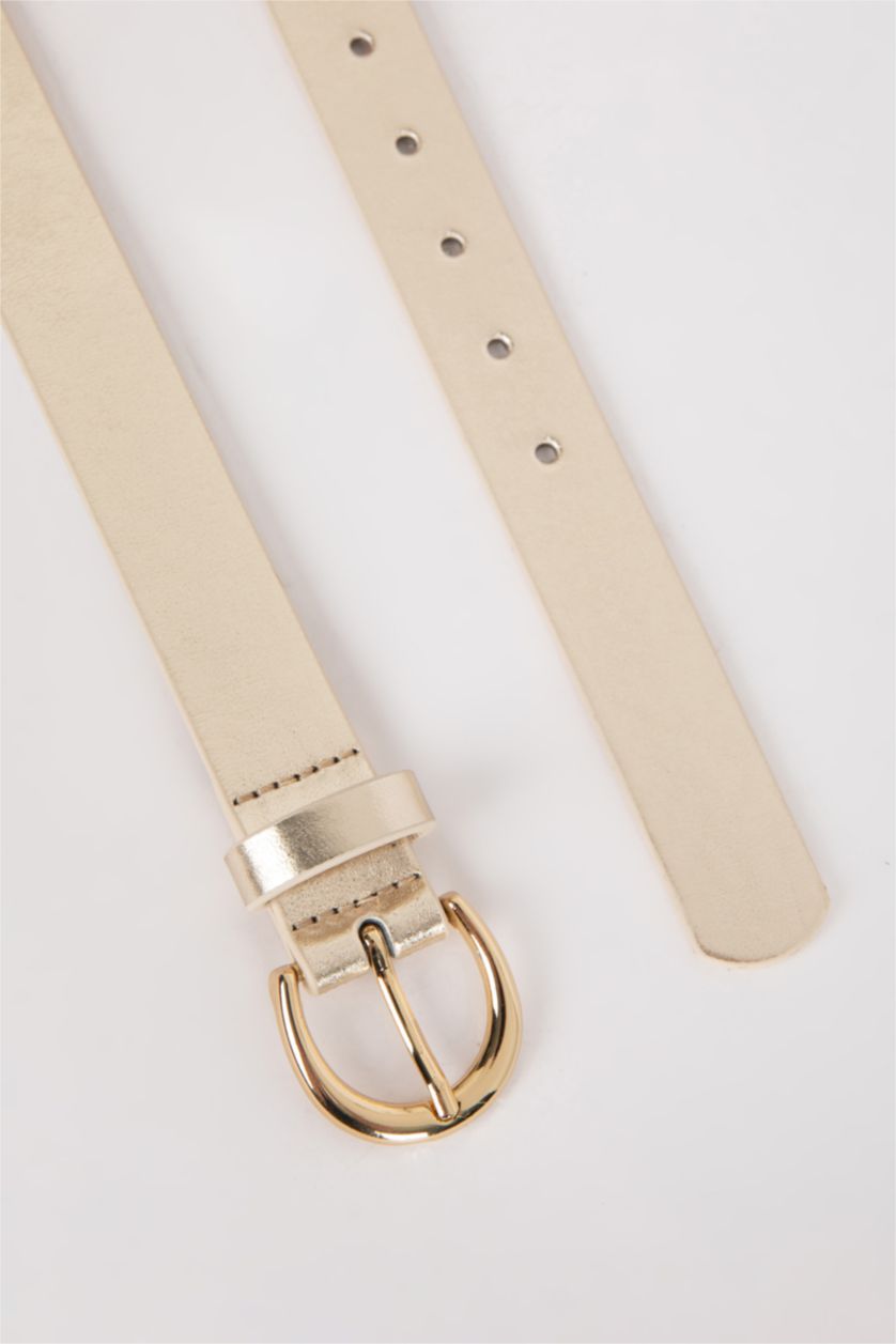 Kadın Karma Kadın Oval Toka Suni Deri 2'li Jean Kemeri