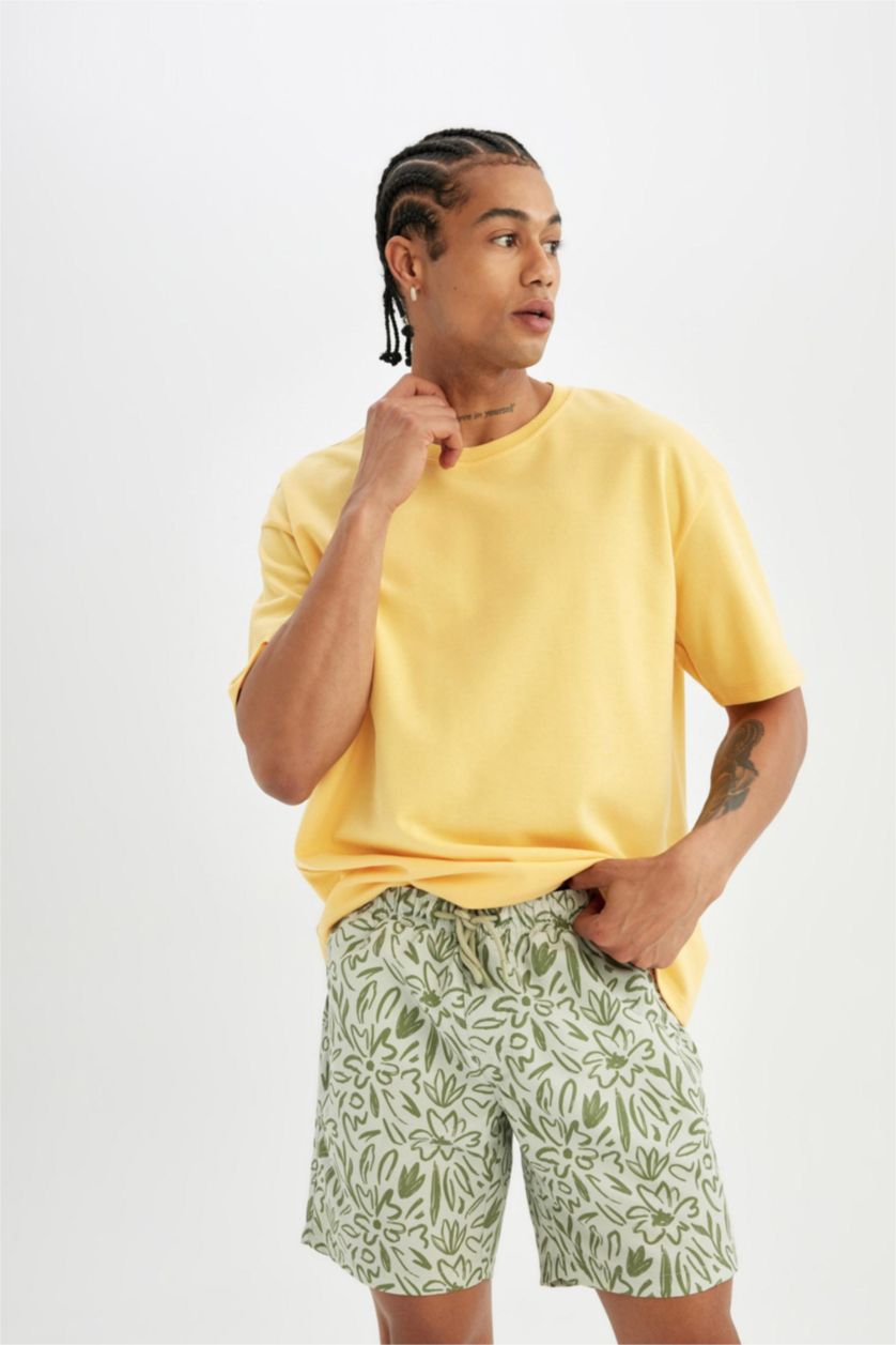 Men Light Green Regular Fit Short Swim Shorts