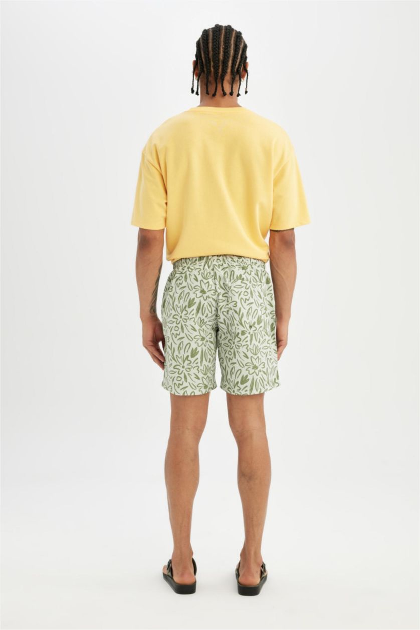 Men Light Green Regular Fit Short Swim Shorts
