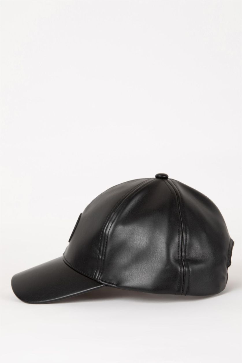 رجالي أسود قبعة بيسبول رجالي جلد صناعي باتكيت