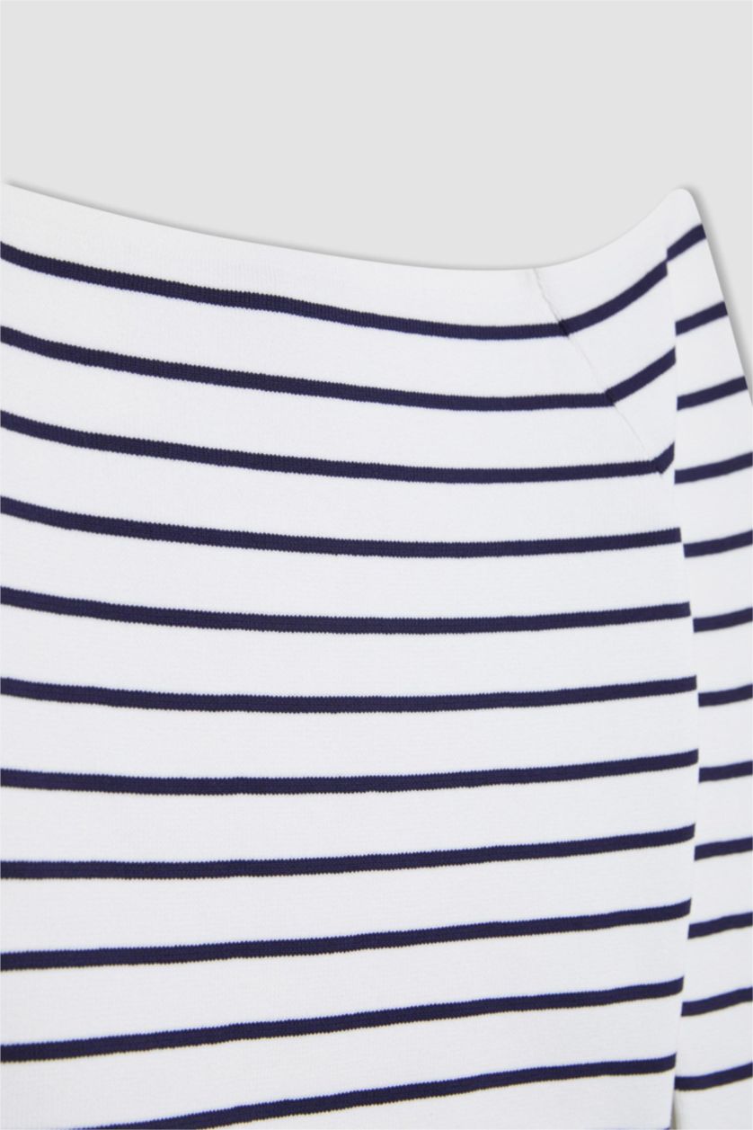 Әйелдерге әскери-теңіз слим пішімі бардо жаға Пулловер