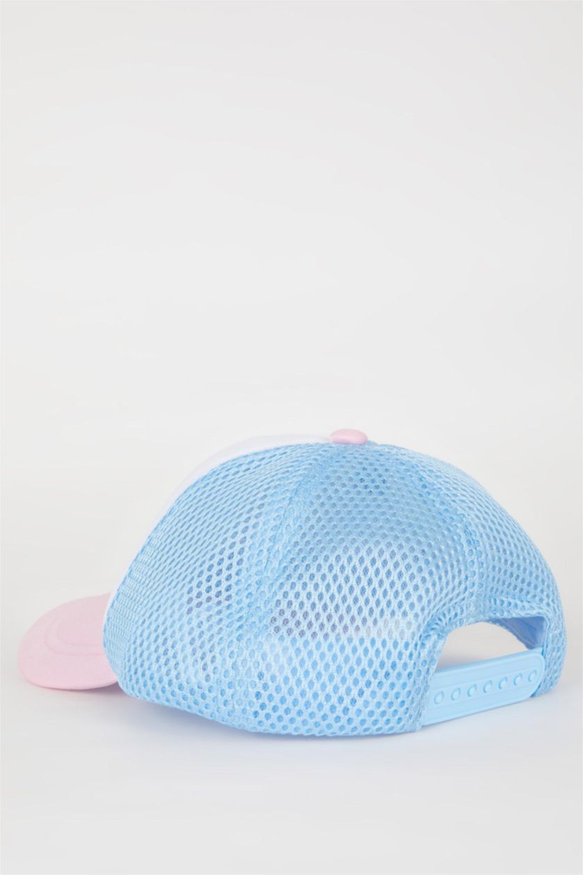 Kız Çocuk - Genç Kız Açık Pembe Kız Çocuk Nakışlı Gabardin Beyzbol Basketbol Şapkası