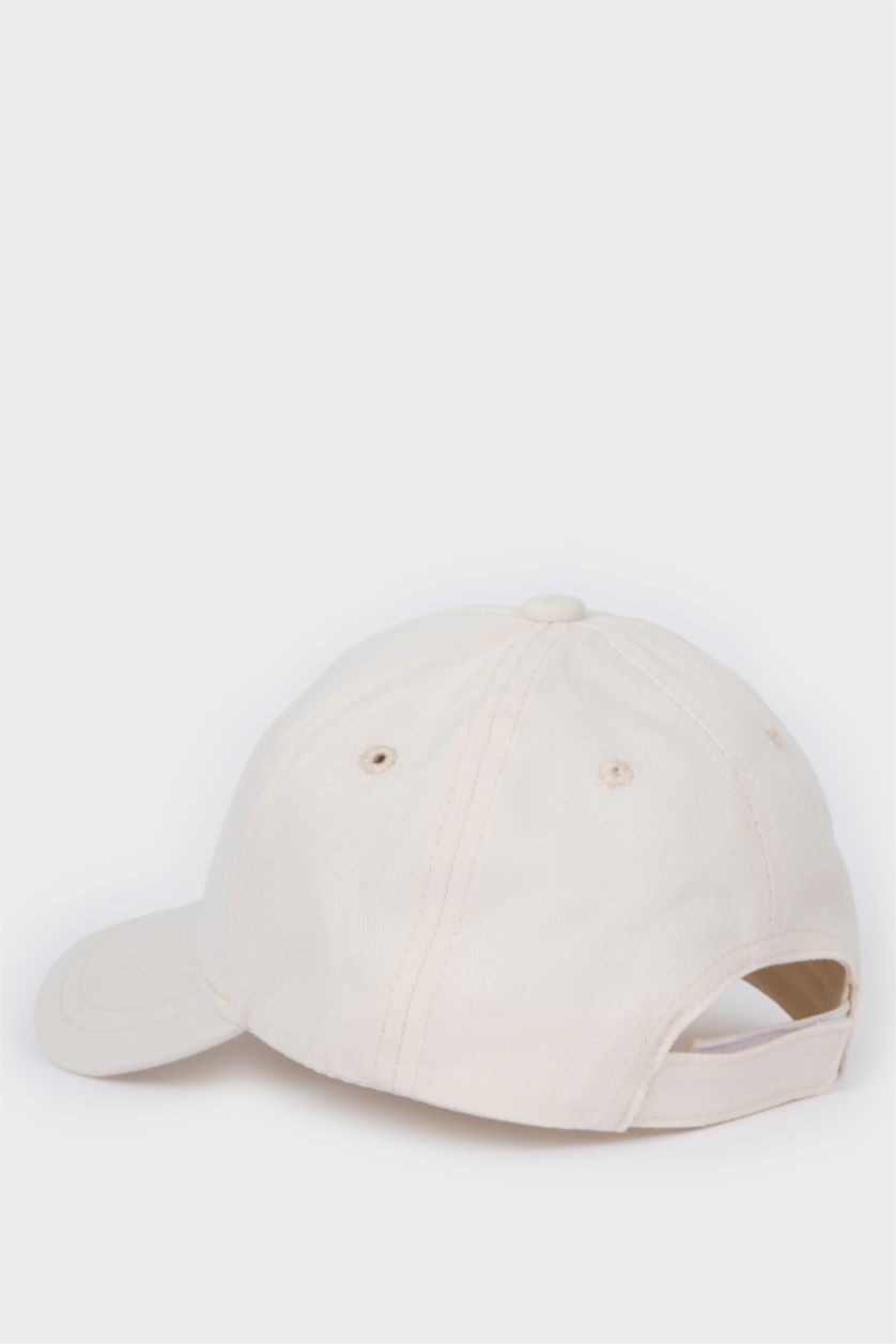 Kız Çocuk - Genç Kız Bej Pamuklu Cap Şapka Kız Çocuk