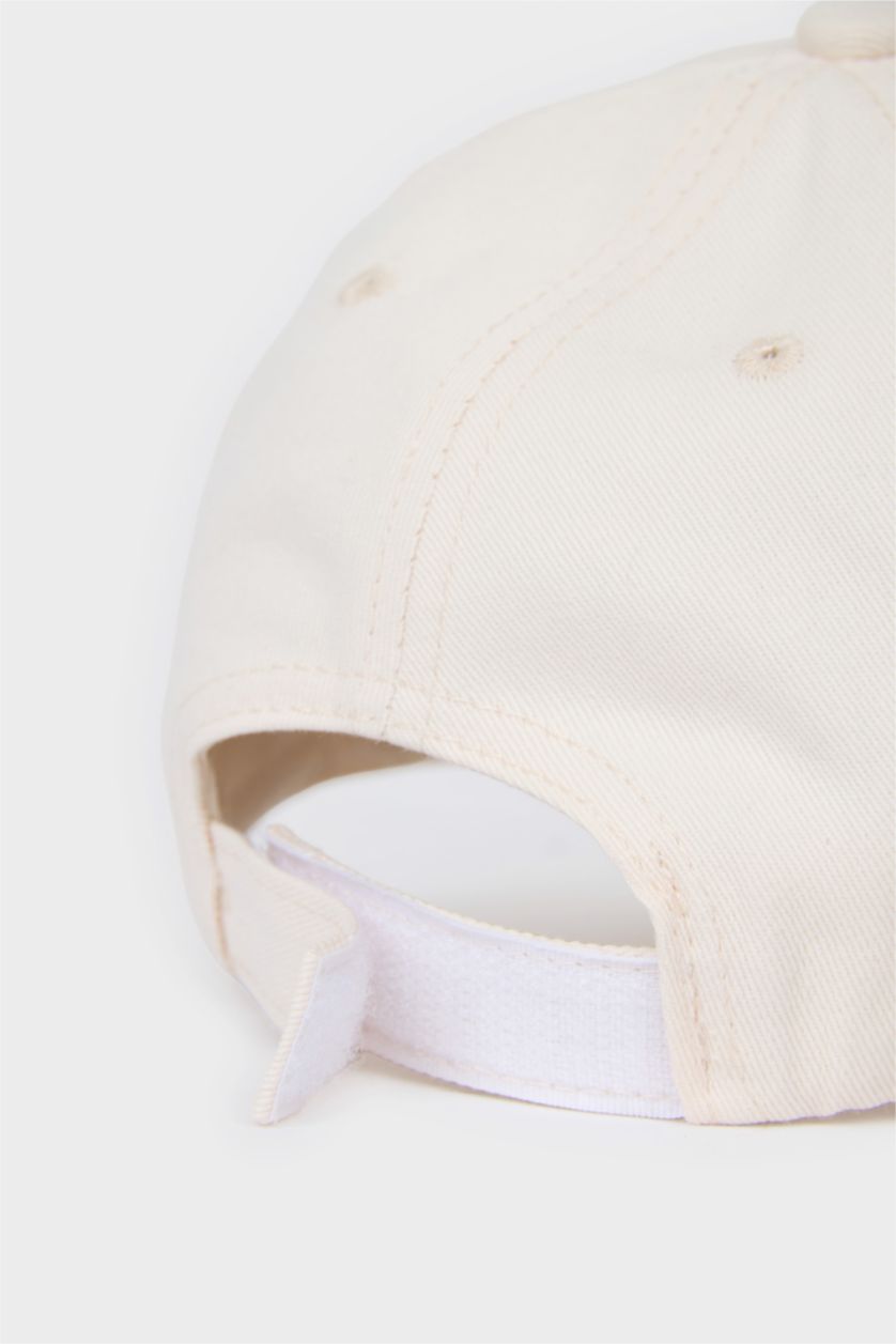 Kız Çocuk - Genç Kız Bej Pamuklu Cap Şapka Kız Çocuk