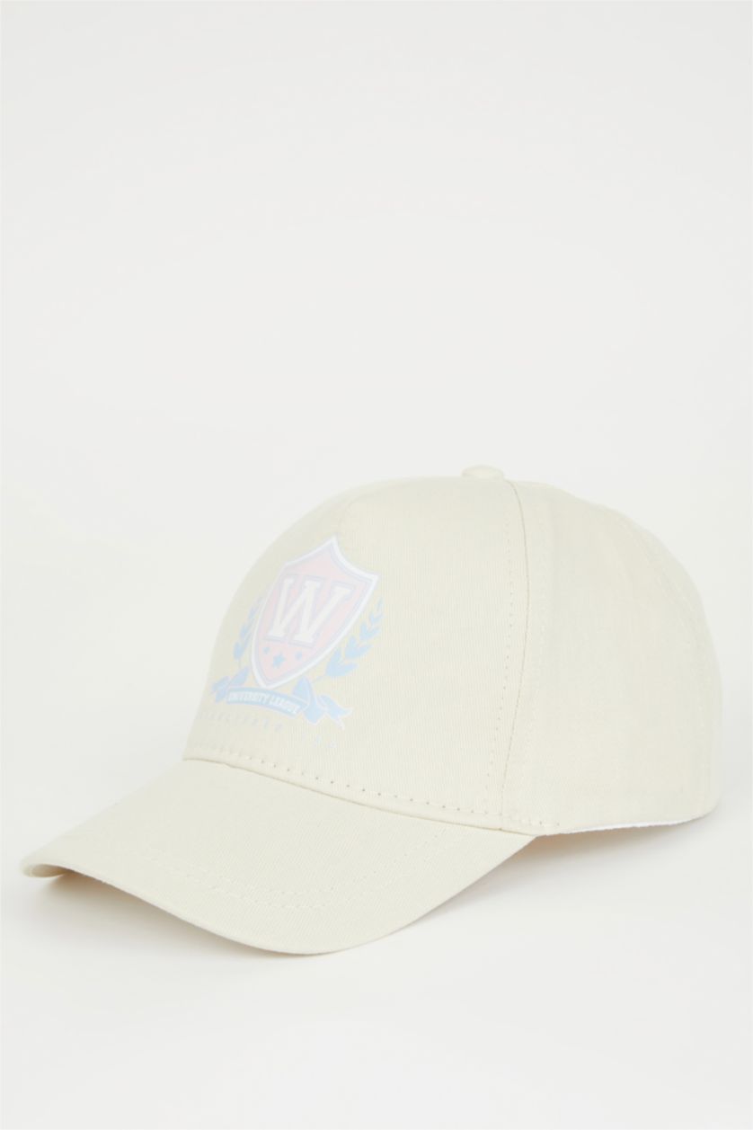 GIRLS & TEENS Beige Girl Cotton Cap Hat
