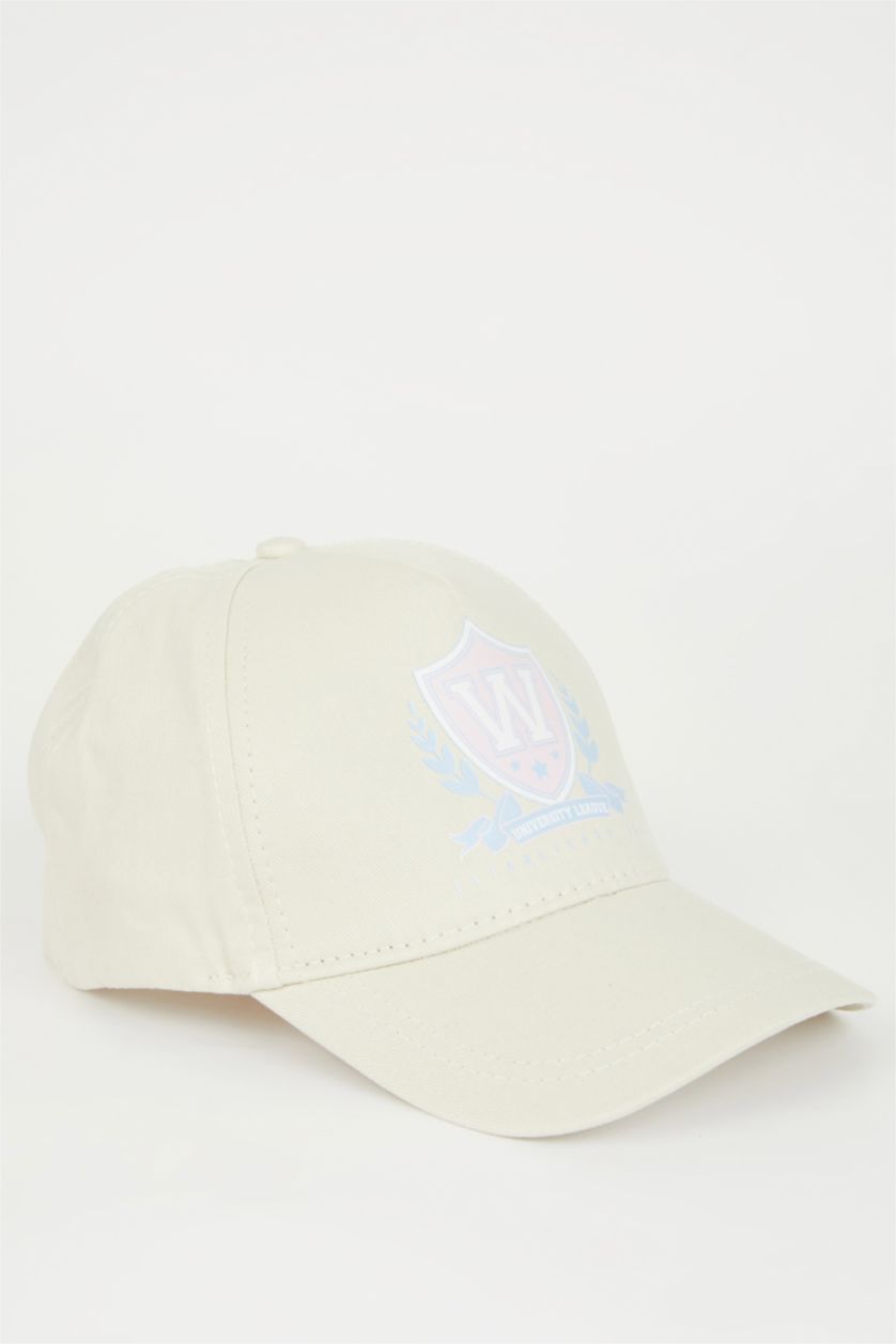 GIRLS & TEENS Beige Girl Cotton Cap Hat