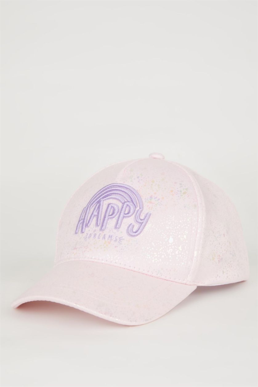 GIRLS & TEENS Pink Girl Gabardine Embroidered Hat