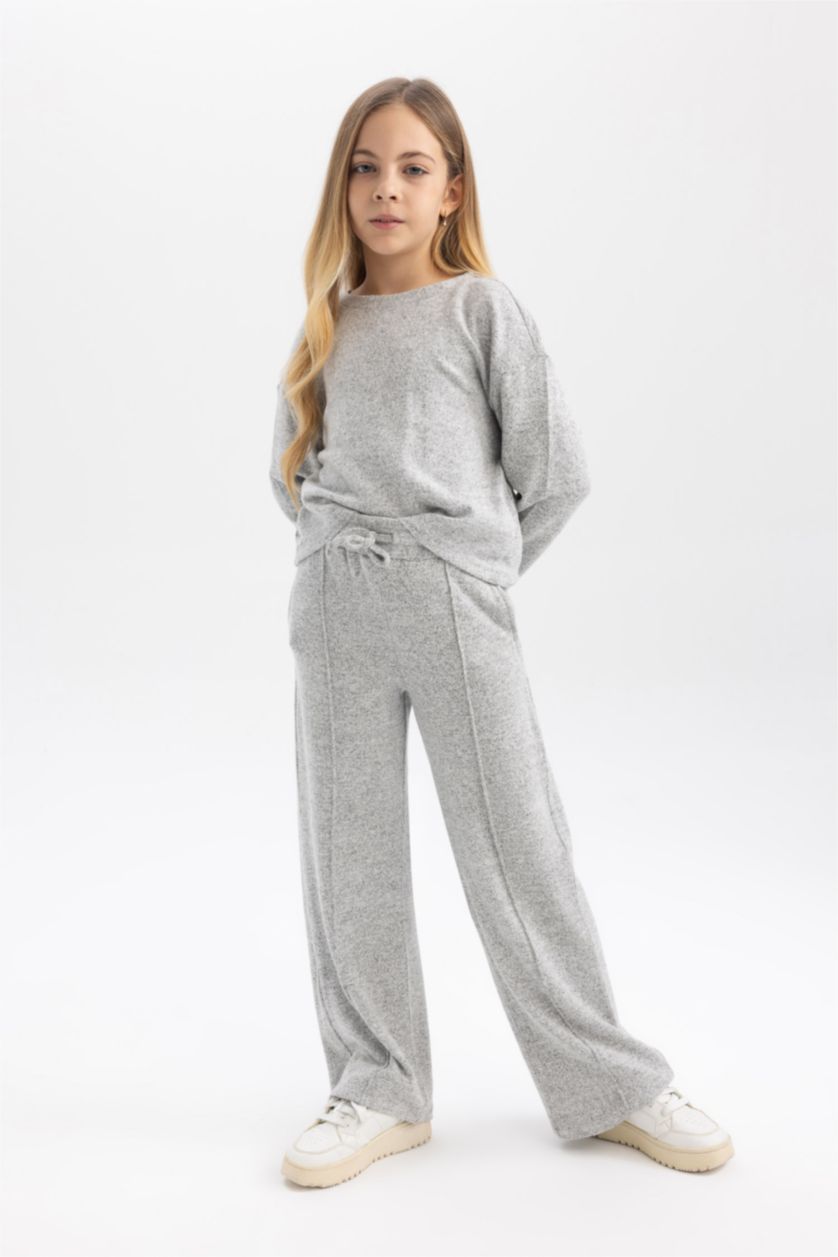 Девочки и подростки Серый Брюки клеш для девочек