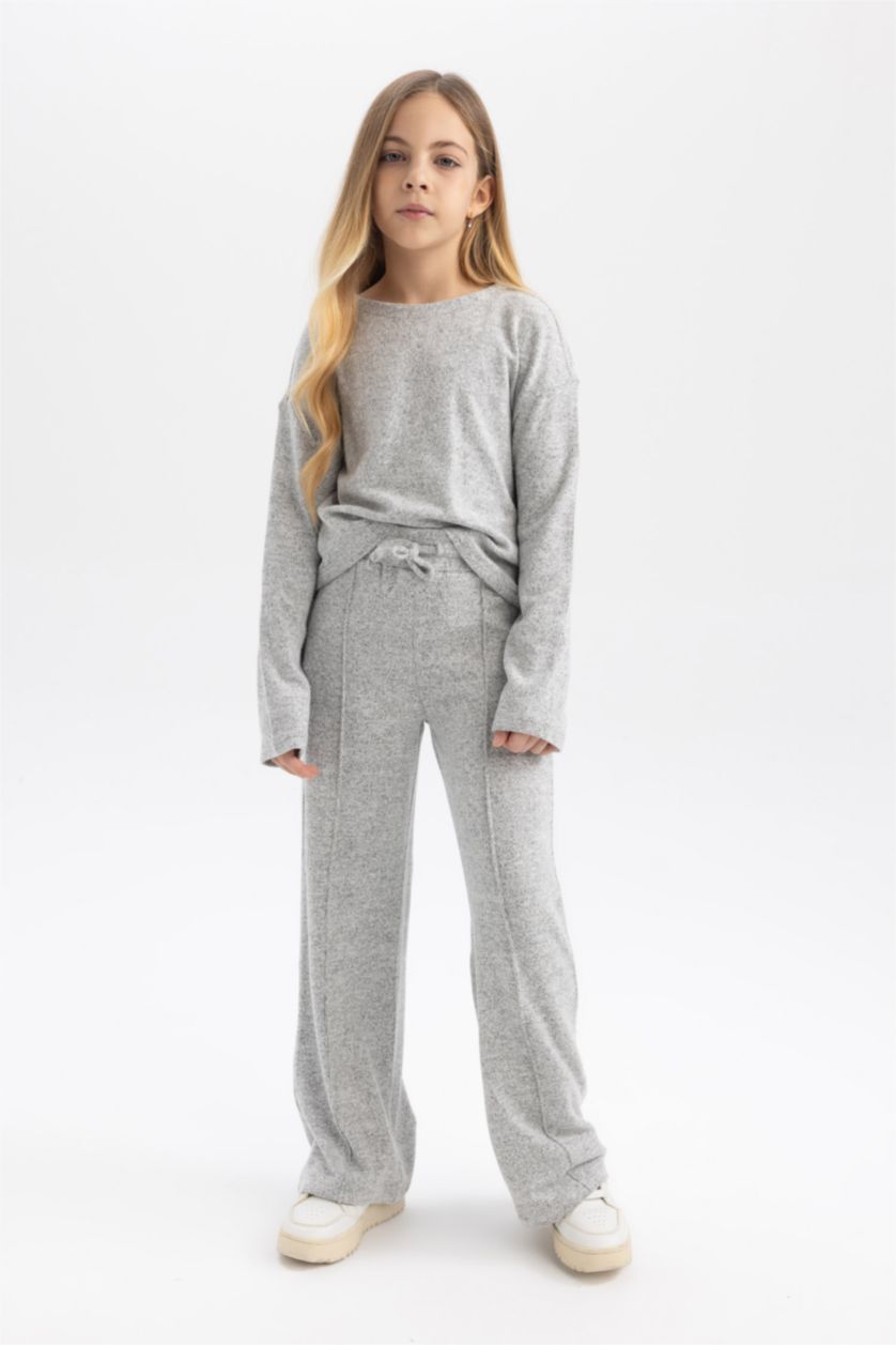 Девочки и подростки Серый Брюки клеш для девочек