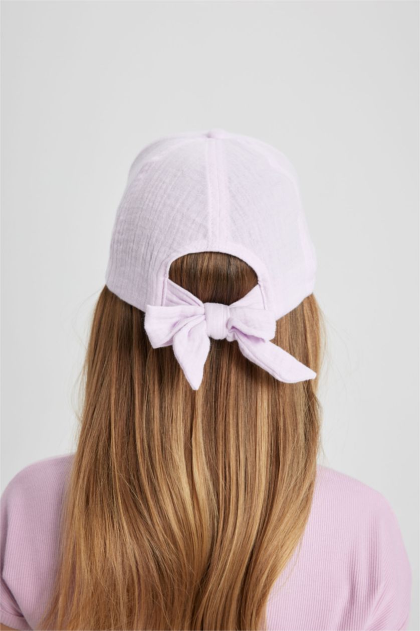 FILLES Violet Casquette en gabardine imprimée pour fille