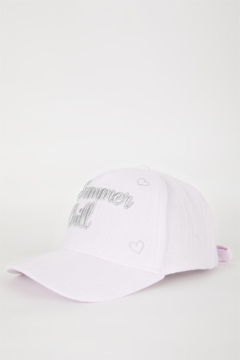 FILLES Violet Casquette en gabardine imprimée pour fille