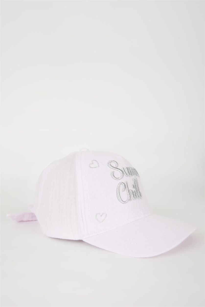 FILLES Violet Casquette en gabardine imprimée pour fille