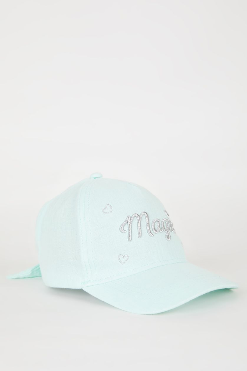 Kız Çocuk - Genç Kız Mint Baskılı Gabardin Beyzbol Basketbol Şapkası Kız Çocuk