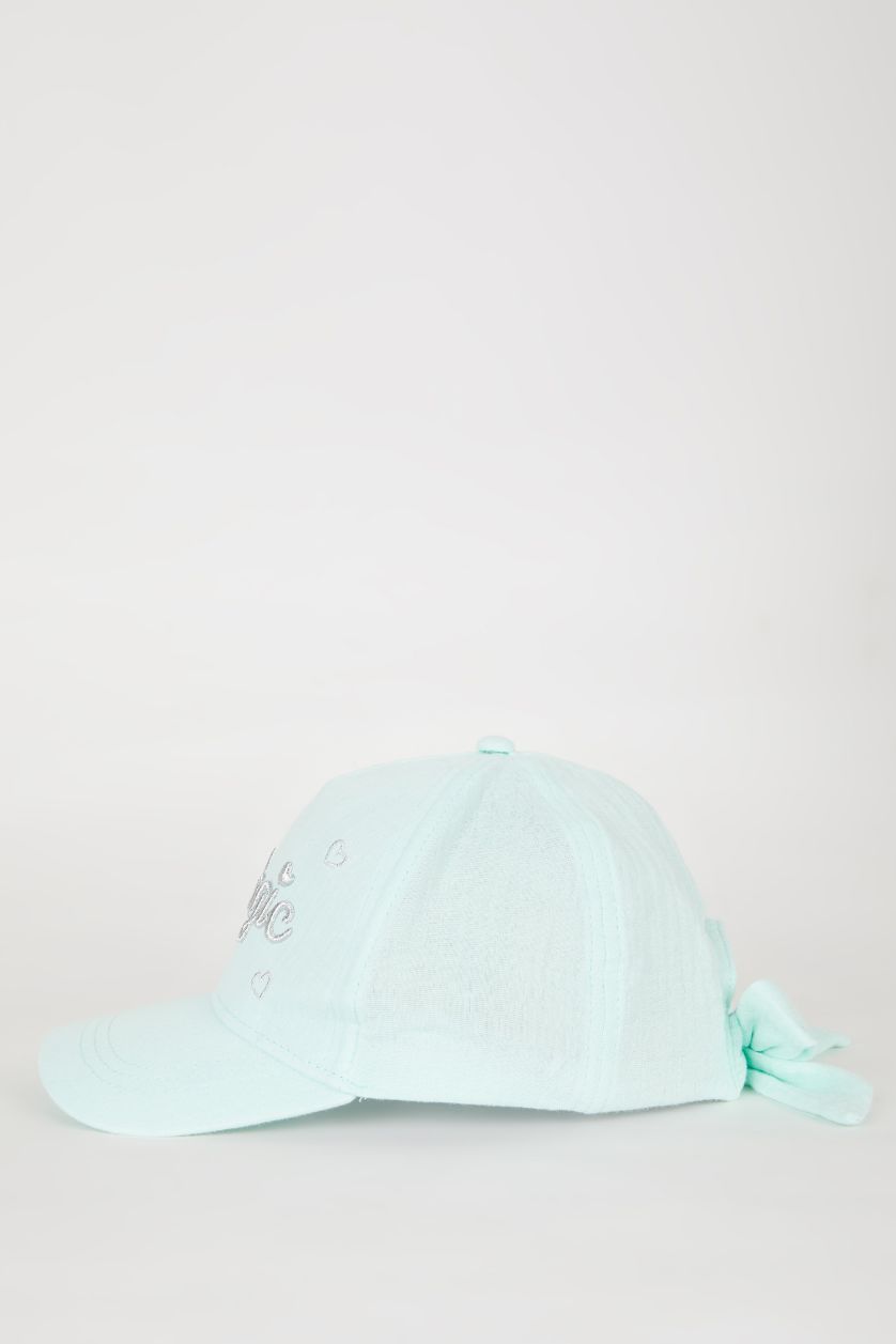Kız Çocuk - Genç Kız Mint Baskılı Gabardin Beyzbol Basketbol Şapkası Kız Çocuk