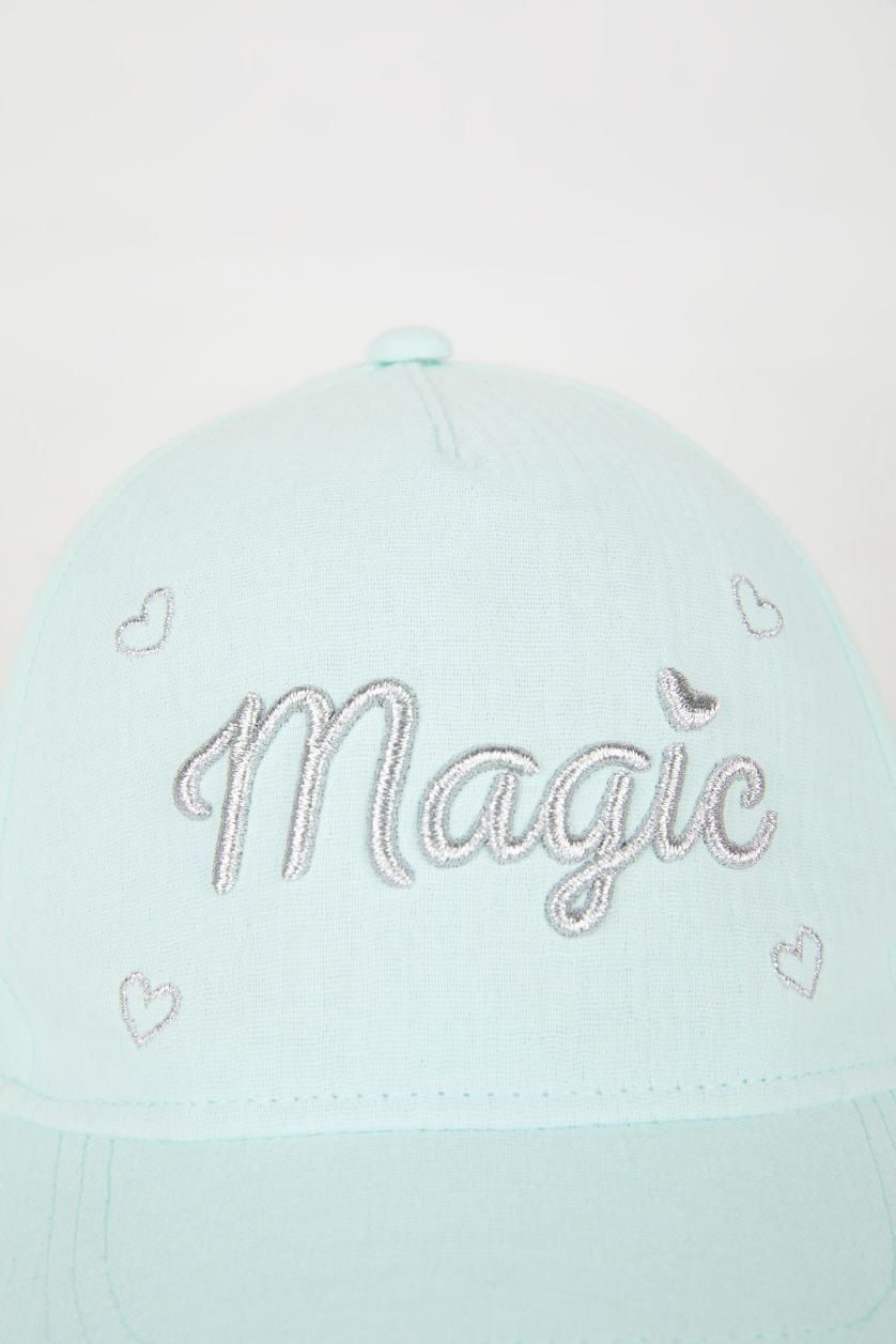 Kız Çocuk - Genç Kız Mint Baskılı Gabardin Beyzbol Basketbol Şapkası Kız Çocuk