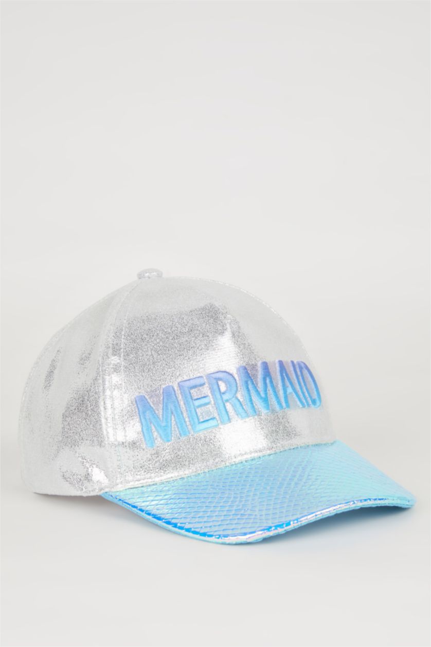 Kız Çocuk - Genç Kız Beyaz Nakışlı Gabardin Beyzbol Basketbol Şapkası Kız Çocuk