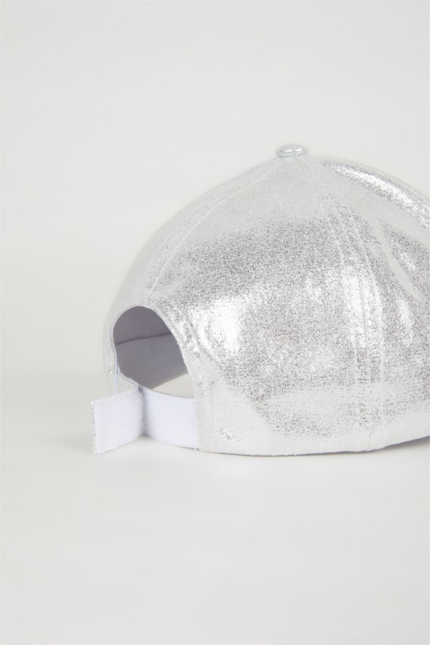 Kız Çocuk - Genç Kız Beyaz Nakışlı Gabardin Beyzbol Basketbol Şapkası Kız Çocuk