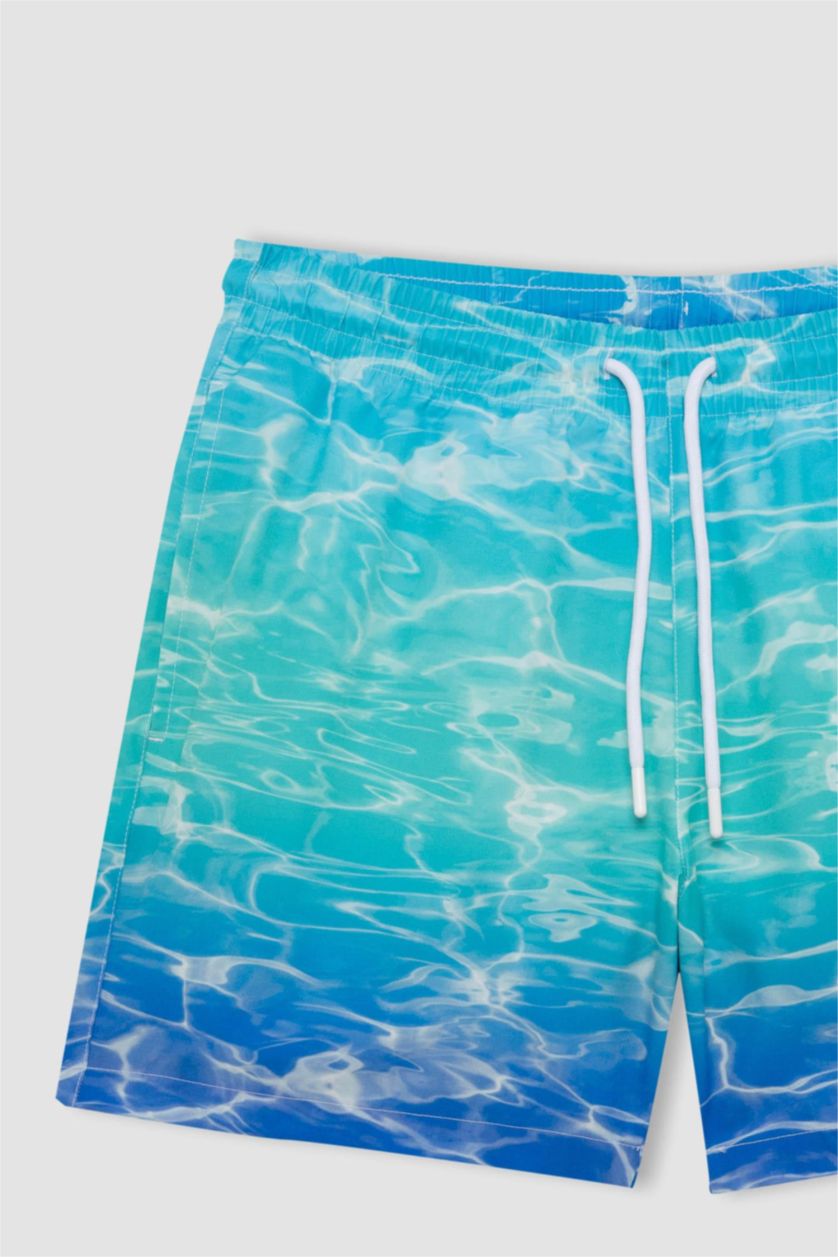 رجال نعناع شورت بحر قصير منقوش