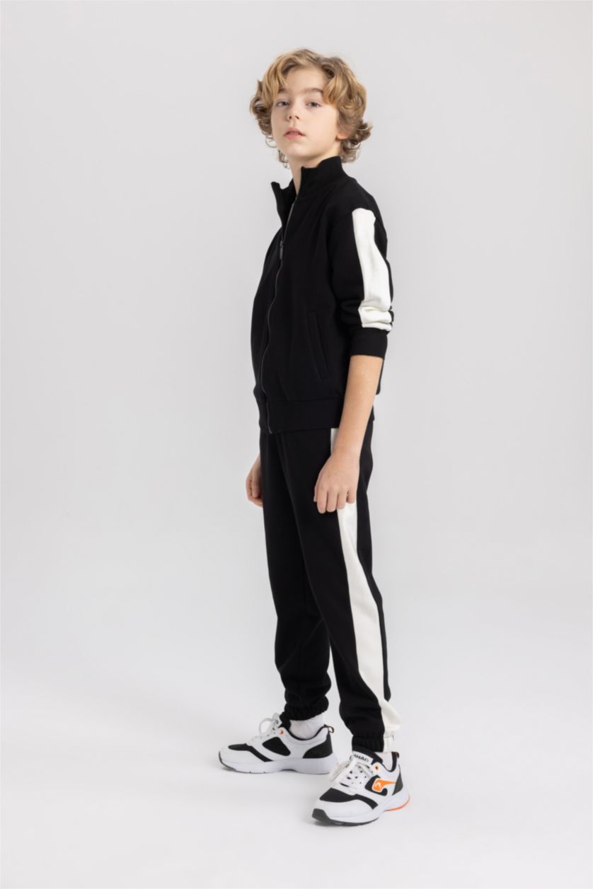 BOYS & TEENS Black Boy Sweat Cardigan Sweatpants 2 Piece Set