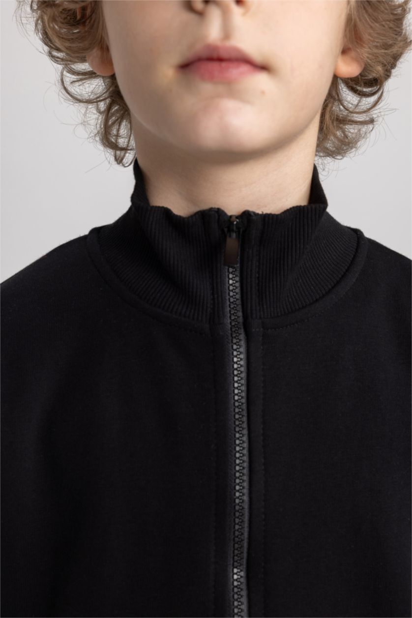 BOYS & TEENS Black Boy Sweat Cardigan Sweatpants 2 Piece Set