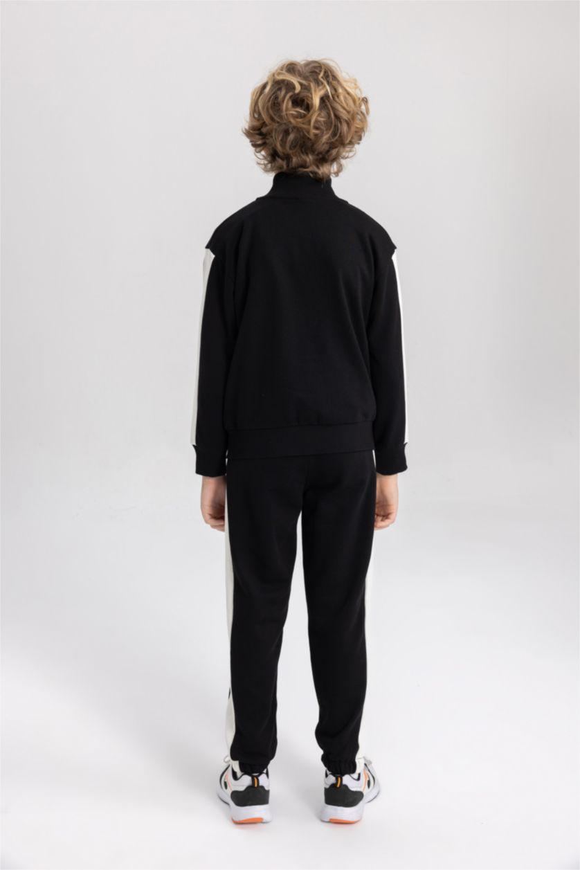 BOYS & TEENS Black Boy Sweat Cardigan Sweatpants 2 Piece Set