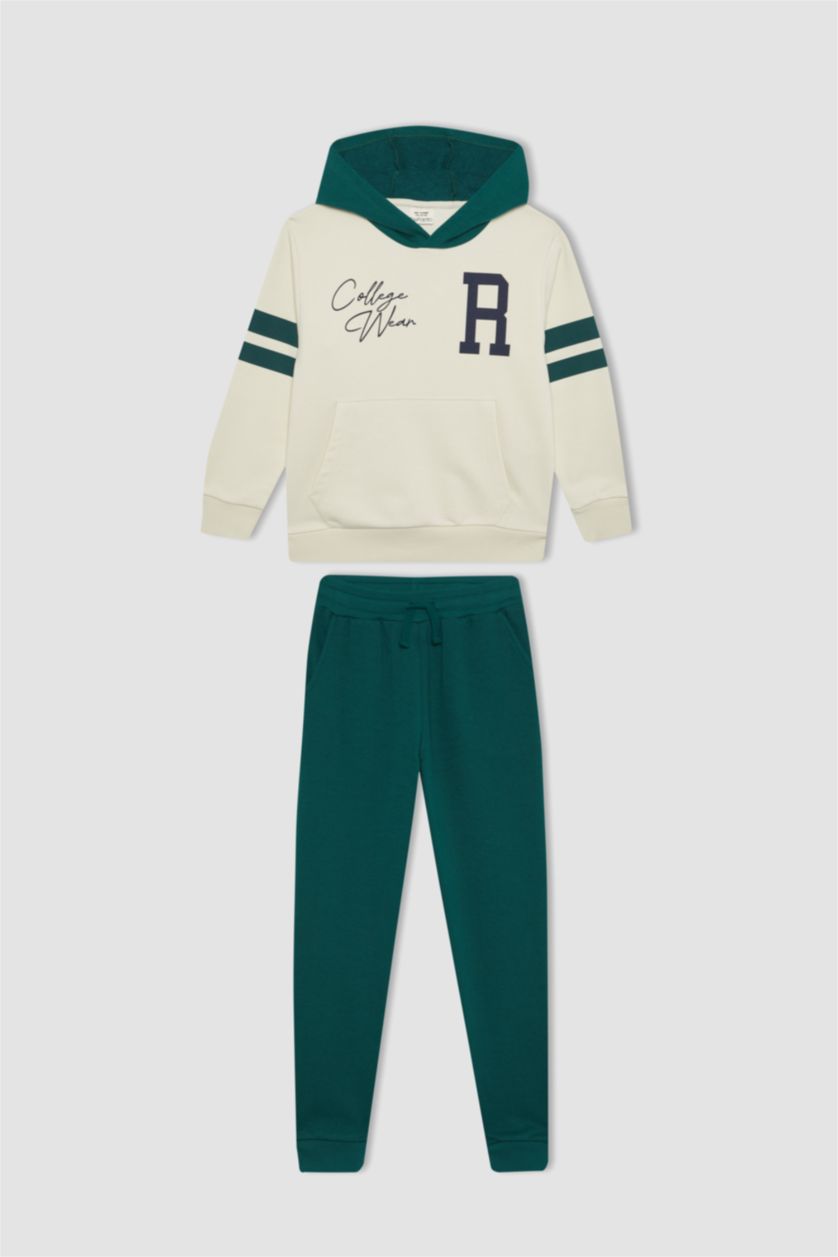 GARÇONS Écru Ensemble De Sweatshirt Et Pantalon De Jogging Imprimé Pour Garçon - 2 Pièces