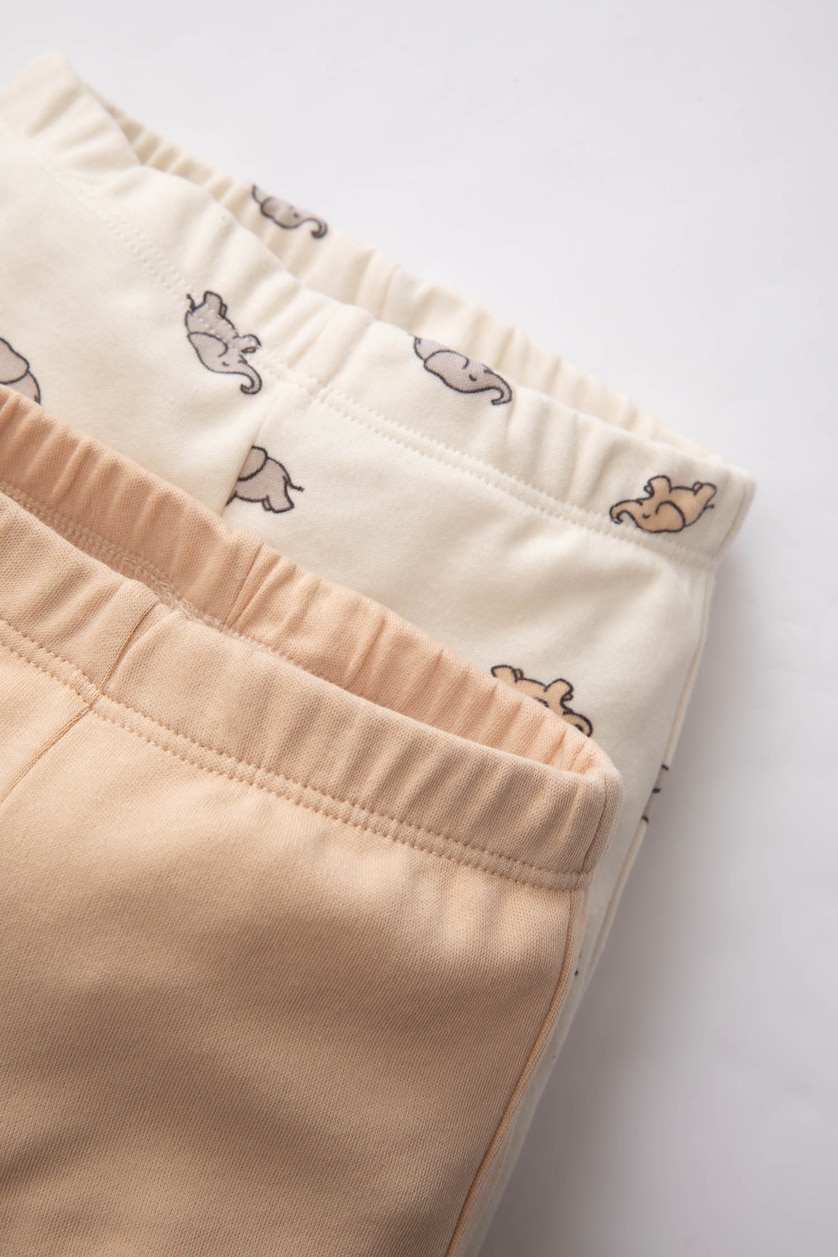 Baby Boys Ecru Baby Boy Elephant Patterned 2 Piece Pants
