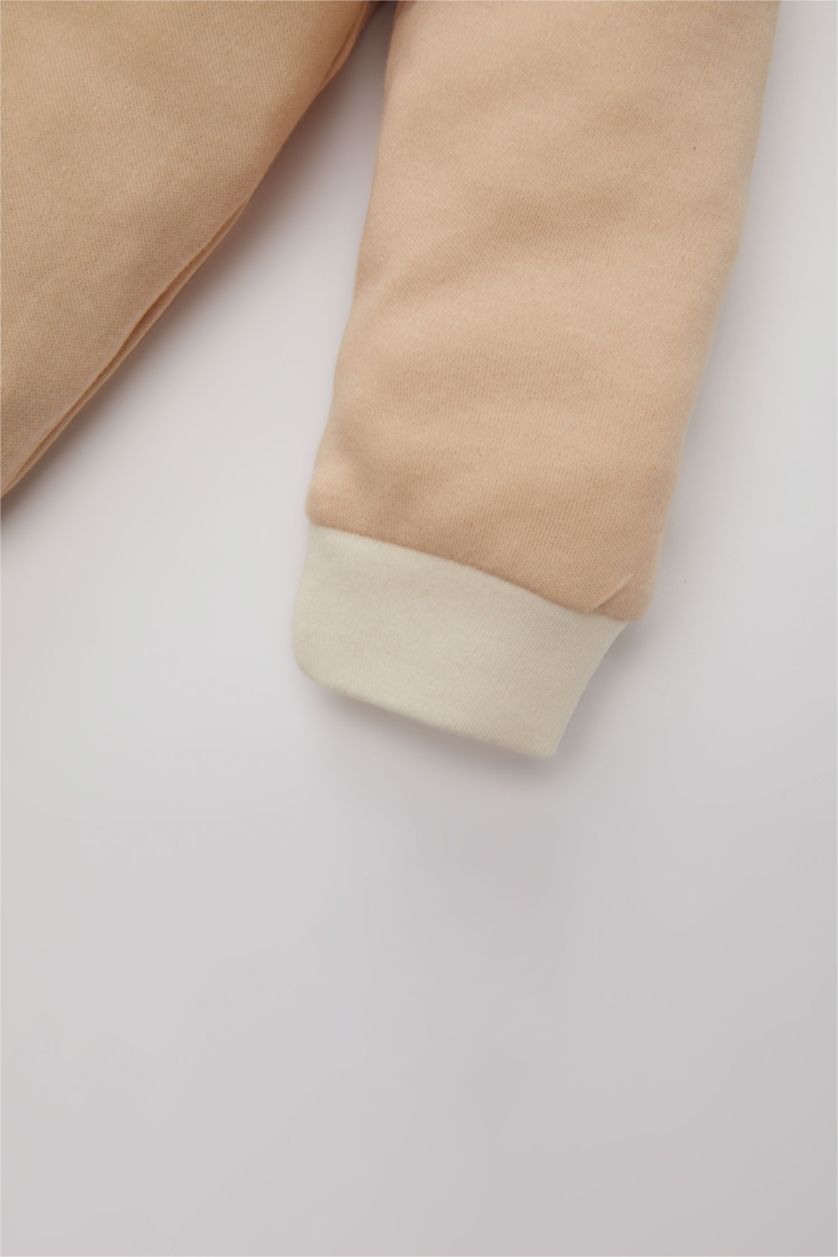 BABY GIRL Beige Baby Boy Newborn Safari Printed Jumpsuit