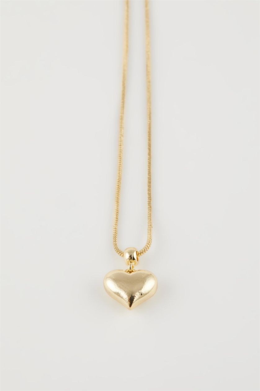 Women Altın Woman Heart Figured Gold Necklace