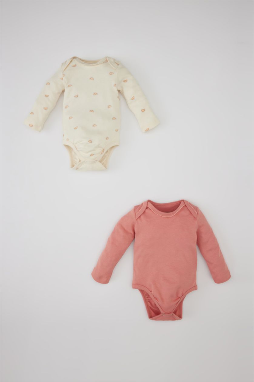 طفلة صغيرة بيج فاتح سالوبيت بيبي بناتي حديثي الولادة بطبعة قوس قزح - قطعتين