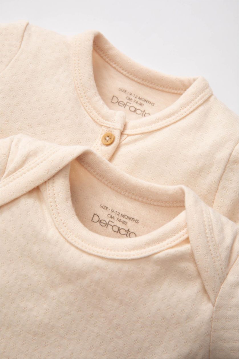 BABY GIRL Sand Baby Girl Cotton Cardigan Snap Body 2 Piece Set