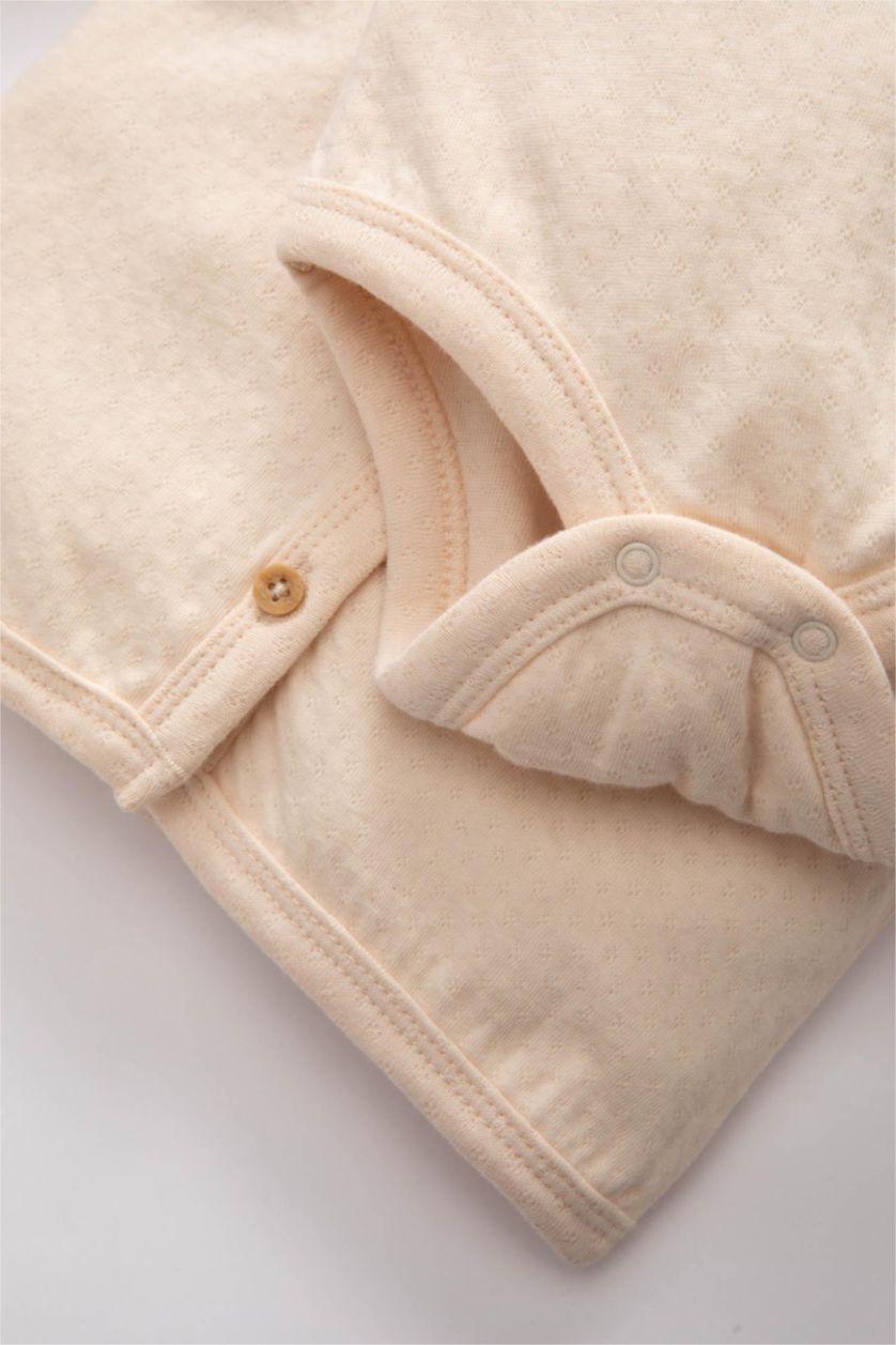 BABY GIRL Sand Baby Girl Cotton Cardigan Snap Body 2 Piece Set