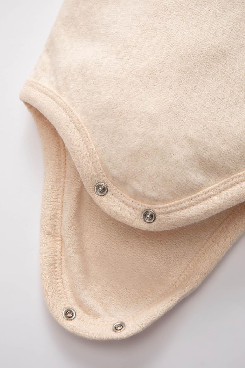 BABY GIRL Sand Baby Girl Cotton Cardigan Snap Body 2 Piece Set