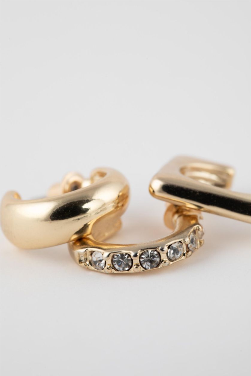 Kadın Altın Kadın 3'lü Gold Küpe