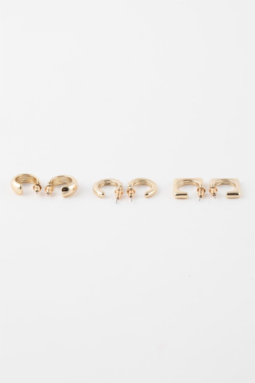 Kadın Altın Kadın 3'lü Gold Küpe