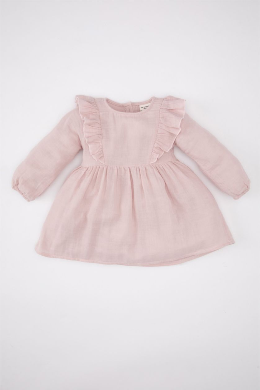 BABY GIRL Lilac Baby Girl Long Sleeve Muslin Dress