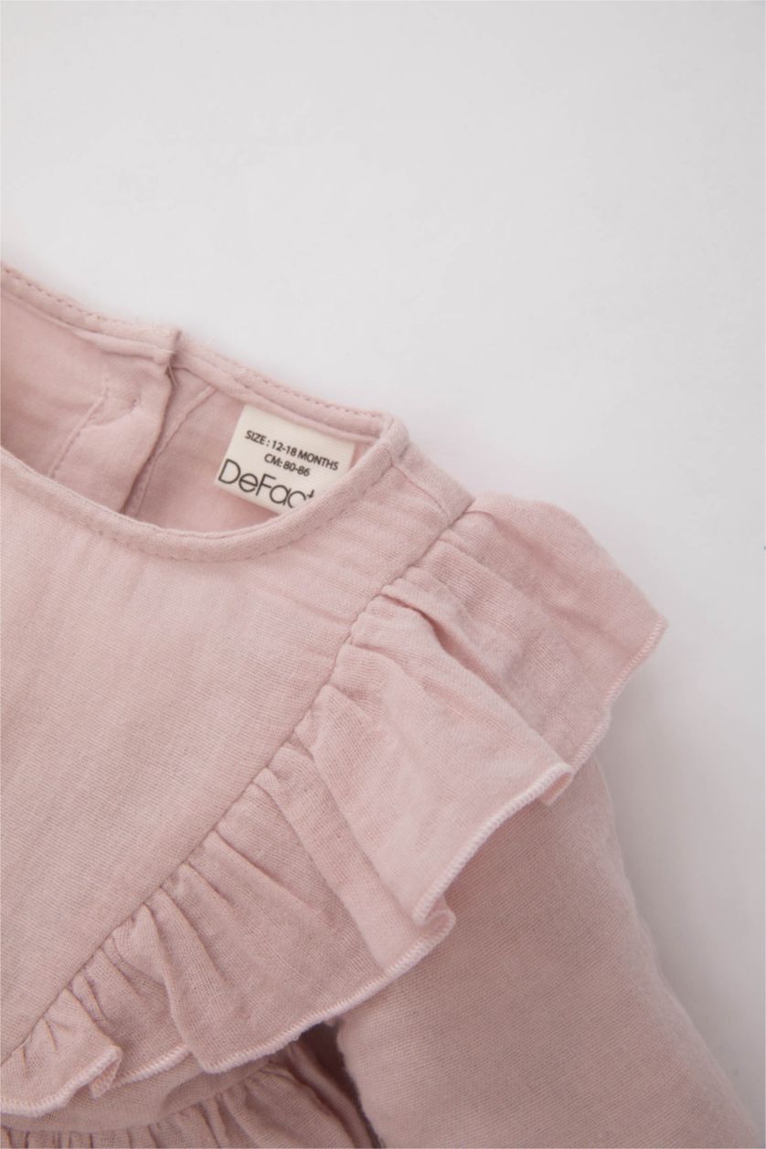 BABY GIRL Lilac Baby Girl Long Sleeve Muslin Dress