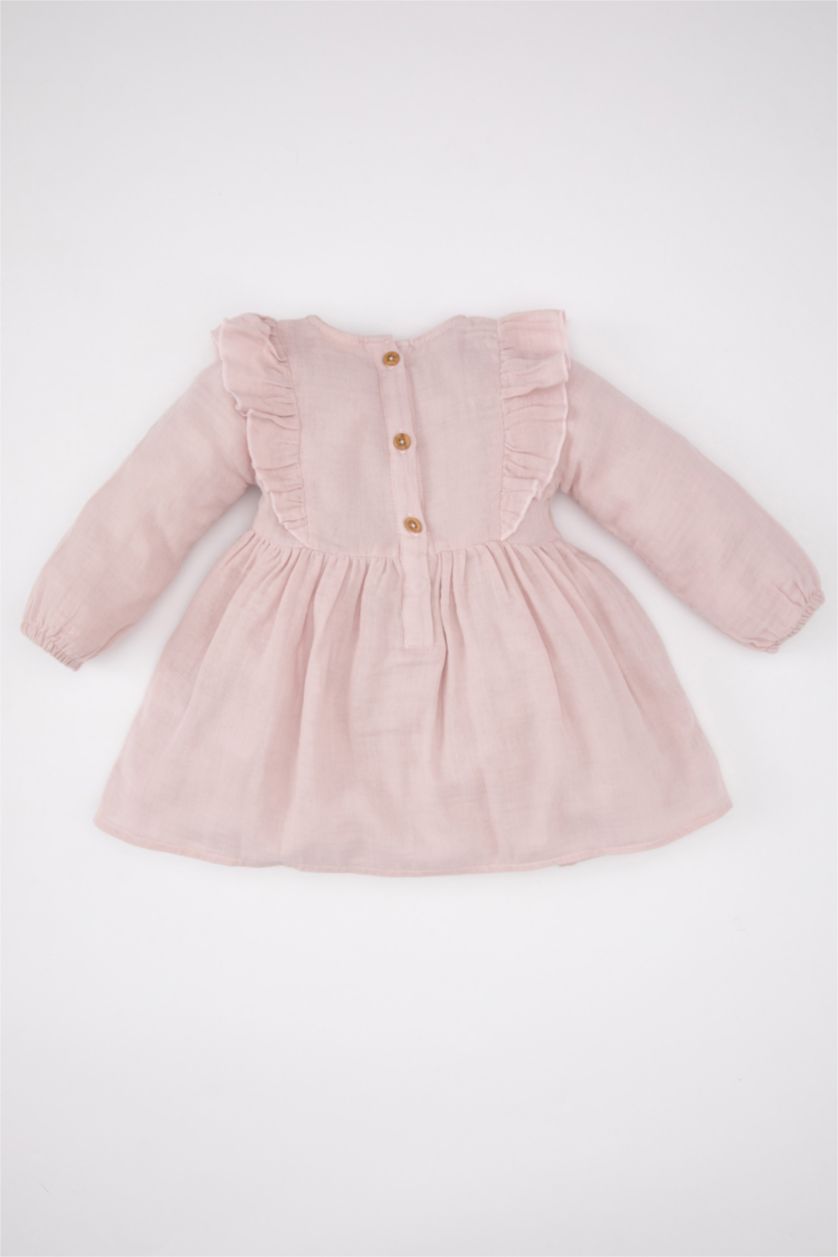 BABY GIRL Lilac Baby Girl Long Sleeve Muslin Dress