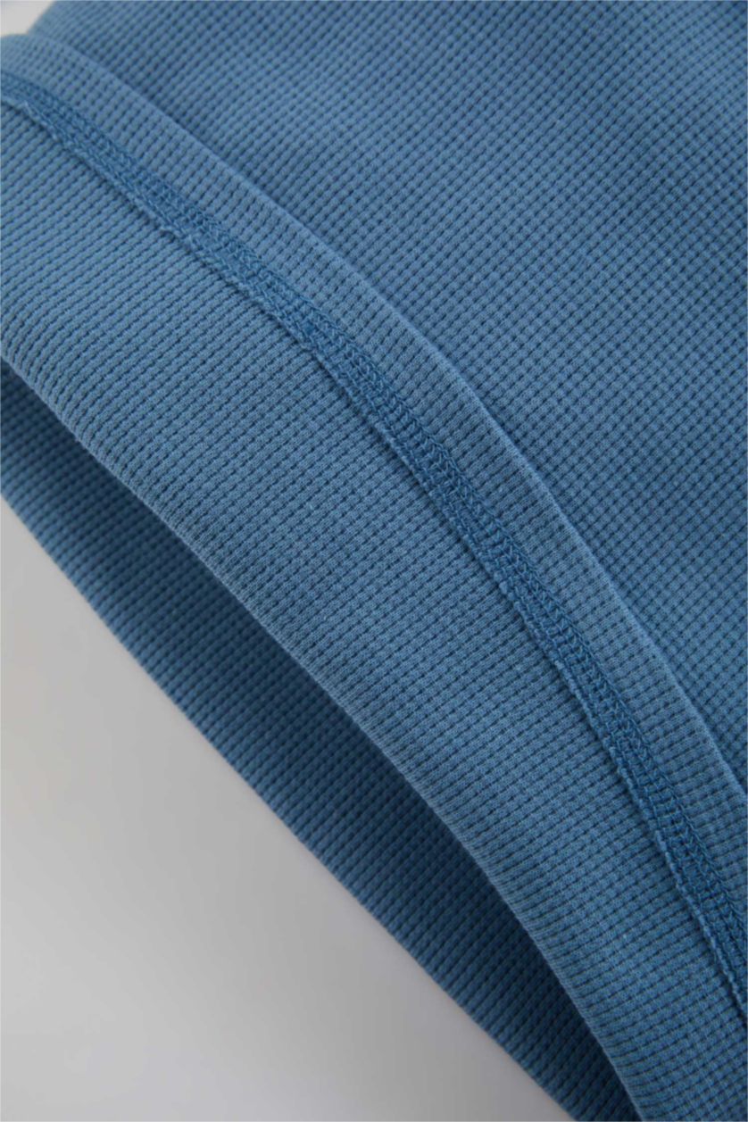 طفل صغير أزرق طقم بيجاما بيبي اولادي وافل قصة عادية - قطعتين