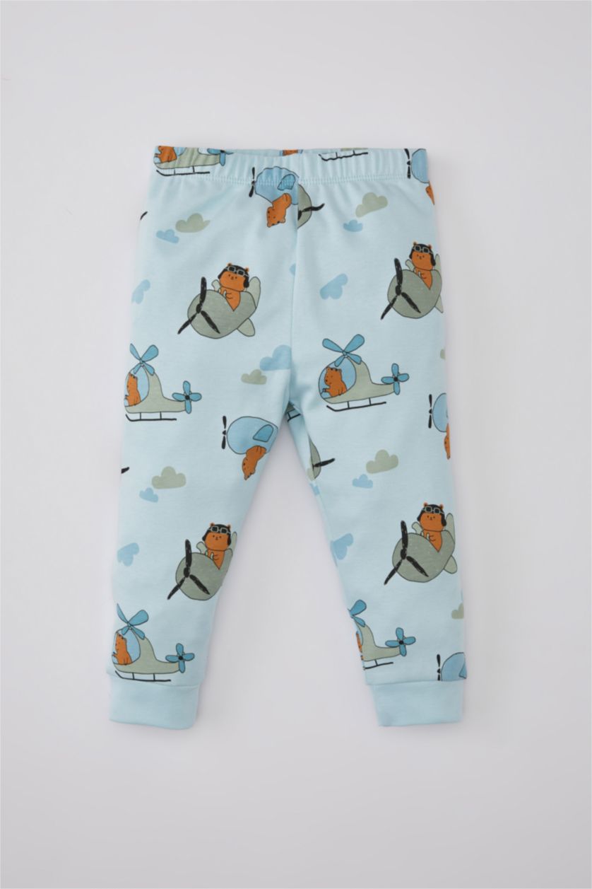 BABY BOY Light Blue Baby Boy Bear Printed Premium 2 Piece Pajama Set