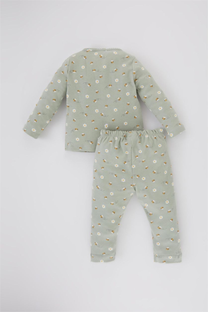 BABY GIRL Mint Baby Girl Floral Long Sleeve 2 Piece Pajama Set