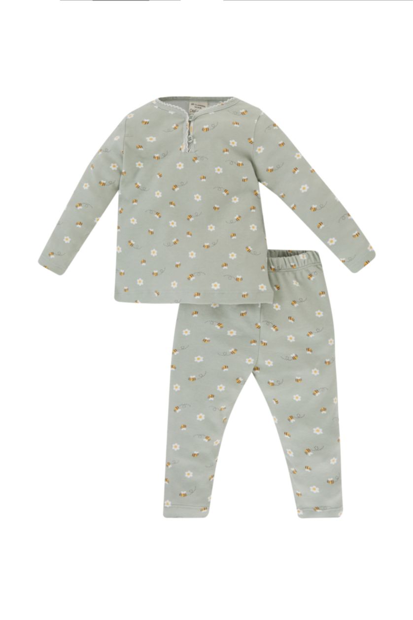BABY GIRL Mint Baby Girl Floral Long Sleeve 2 Piece Pajama Set