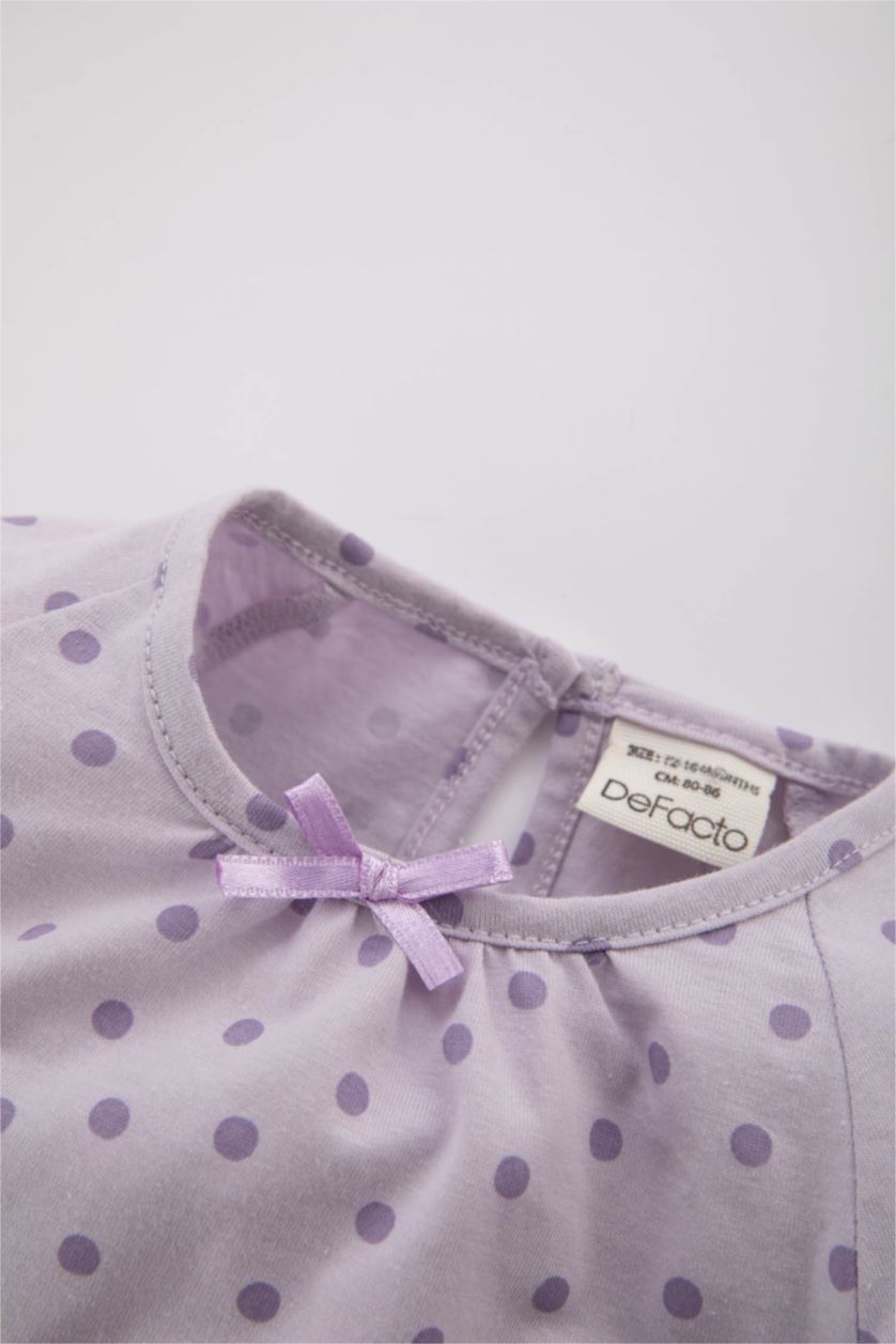 BABY GIRL Lilac Baby Girl Polka Dot Cotton 2 Piece Pajama Set