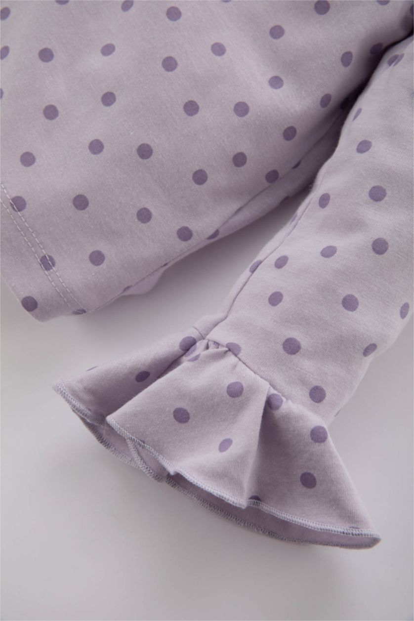 BABY GIRL Lilac Baby Girl Polka Dot Cotton 2 Piece Pajama Set