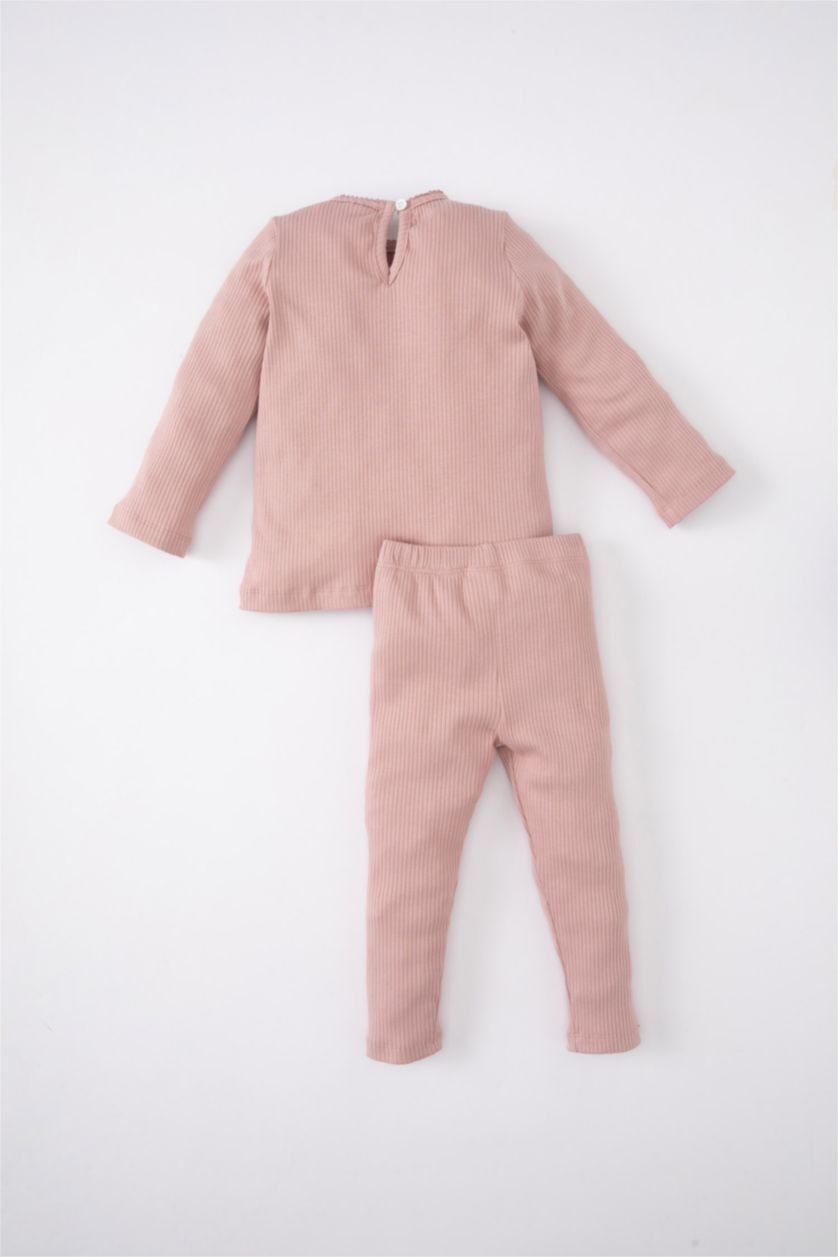 BABY GIRL Pink Baby Girl Embroidered Ribbed Camisole Pajama Set