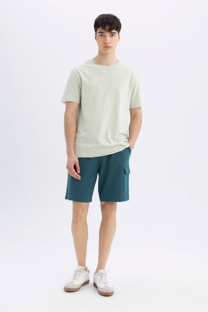 Erkek Mint %100 Pamuk Regular Fit Bisiklet Yaka Kısa Kollu Basic Düz Tişört