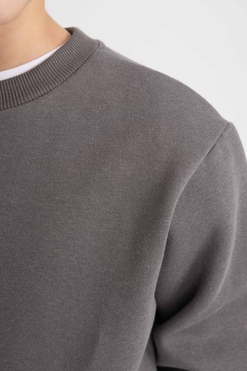 Young Boys - Teen Boys Dark Grey Boy Regular Fit Crew Neck Sweatshirt